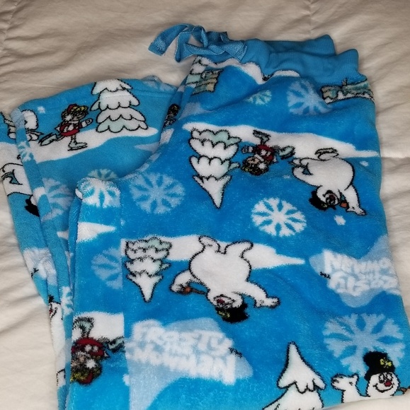 Fuzzy Frosty The Snowman Pajama Pants 